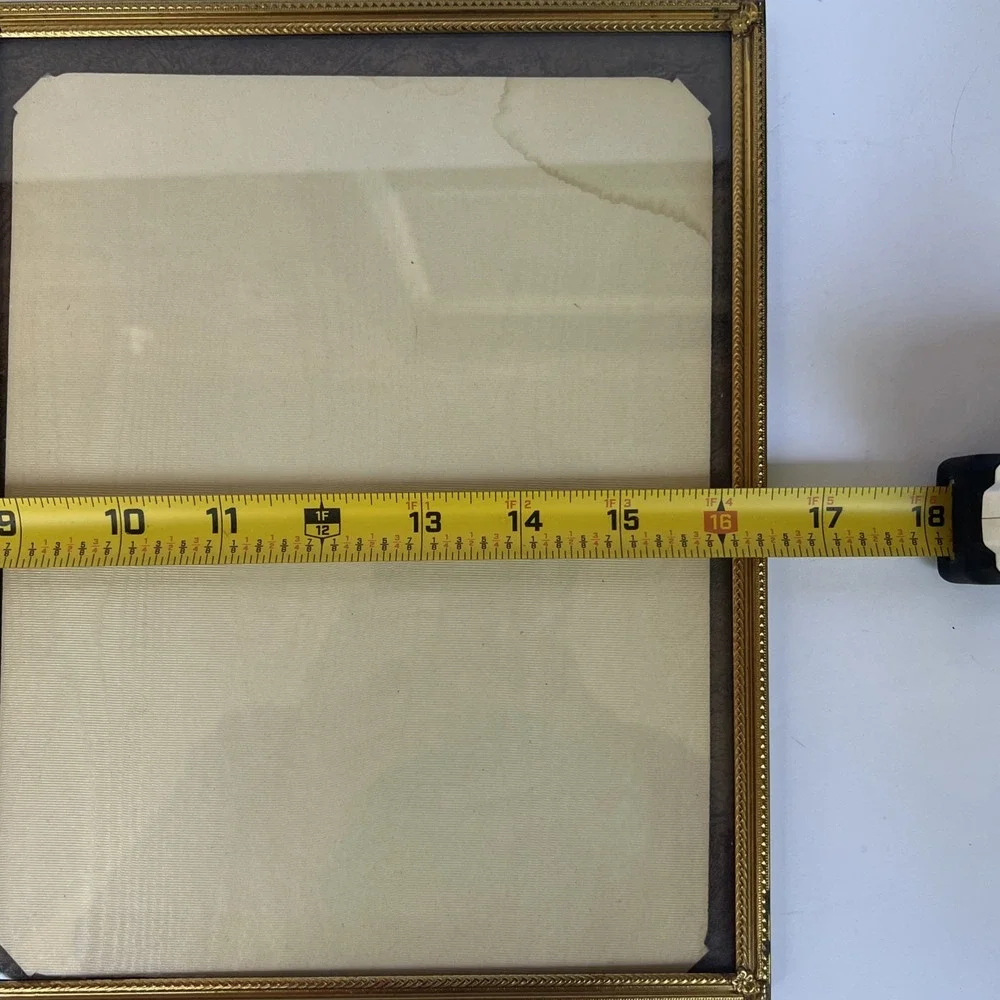 VTG Gold Tone Brass Bi Fold Double Hinged Picture Frame Holds Two 8x10 Photos
